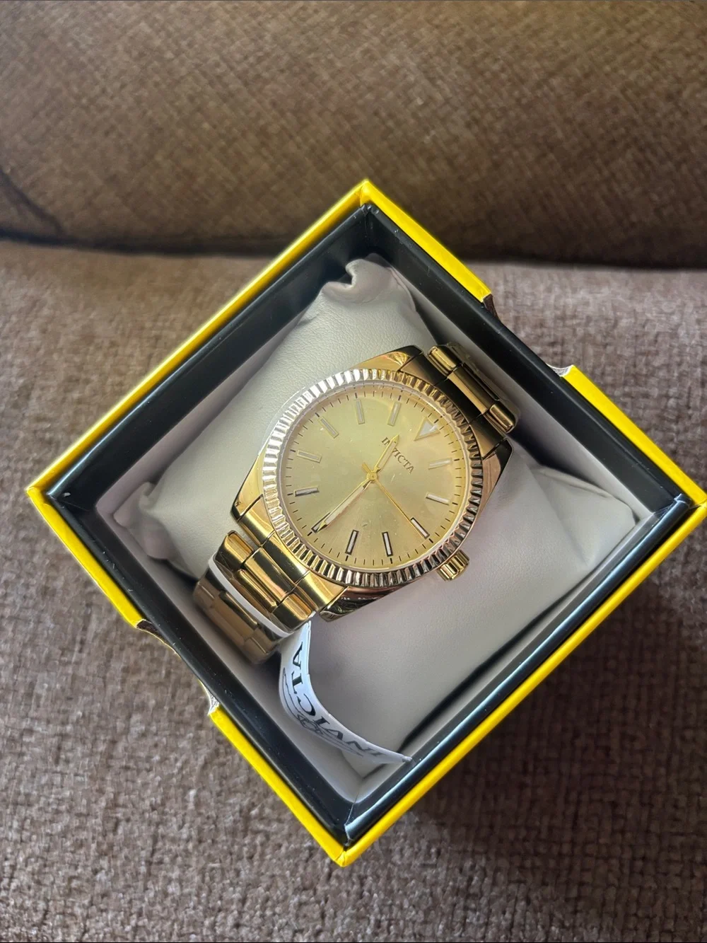 Invicta Men's Gold Stainless Steel Bracelet Watch with Champagne Dial